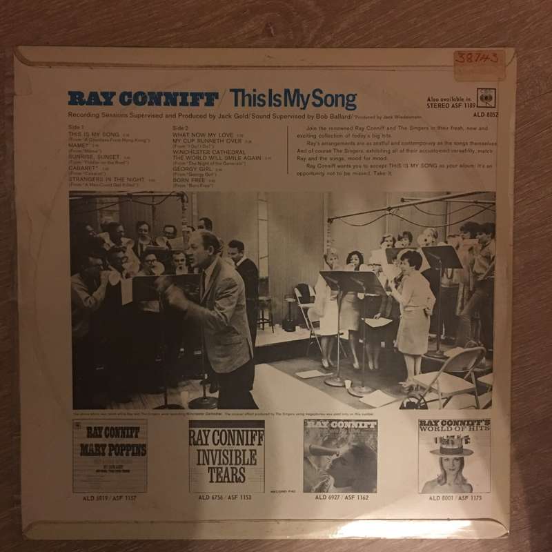 Ray Conniff And The Singers  This Is My Song And Other Great Hits - Vinyl LP Record - Opene...