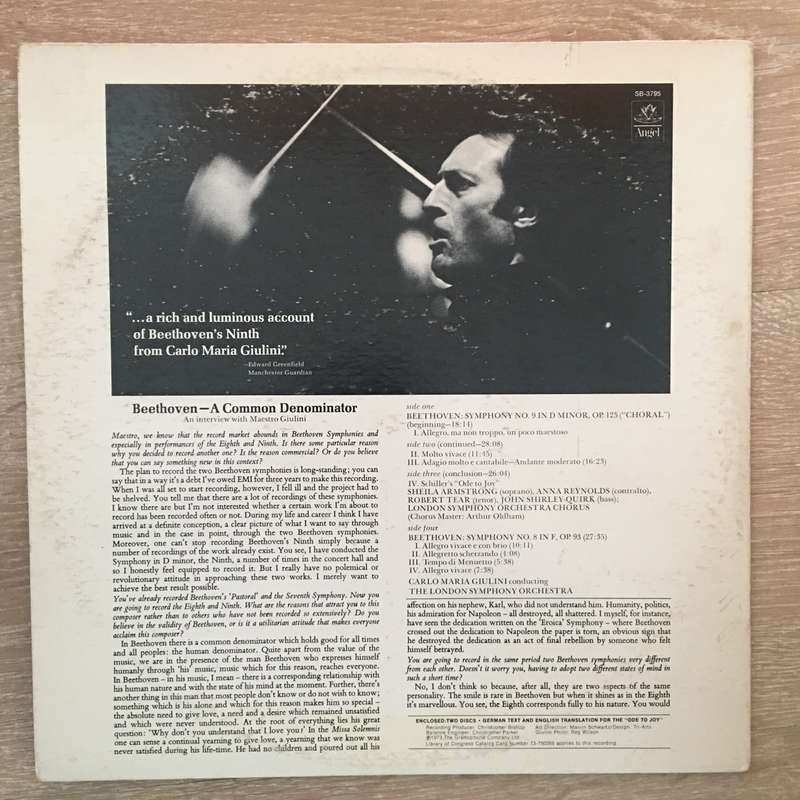 Carlo Maria Giulini, The London Symphony Orchestra, Ludwig van Beethoven  Symphony No. 9 - ...