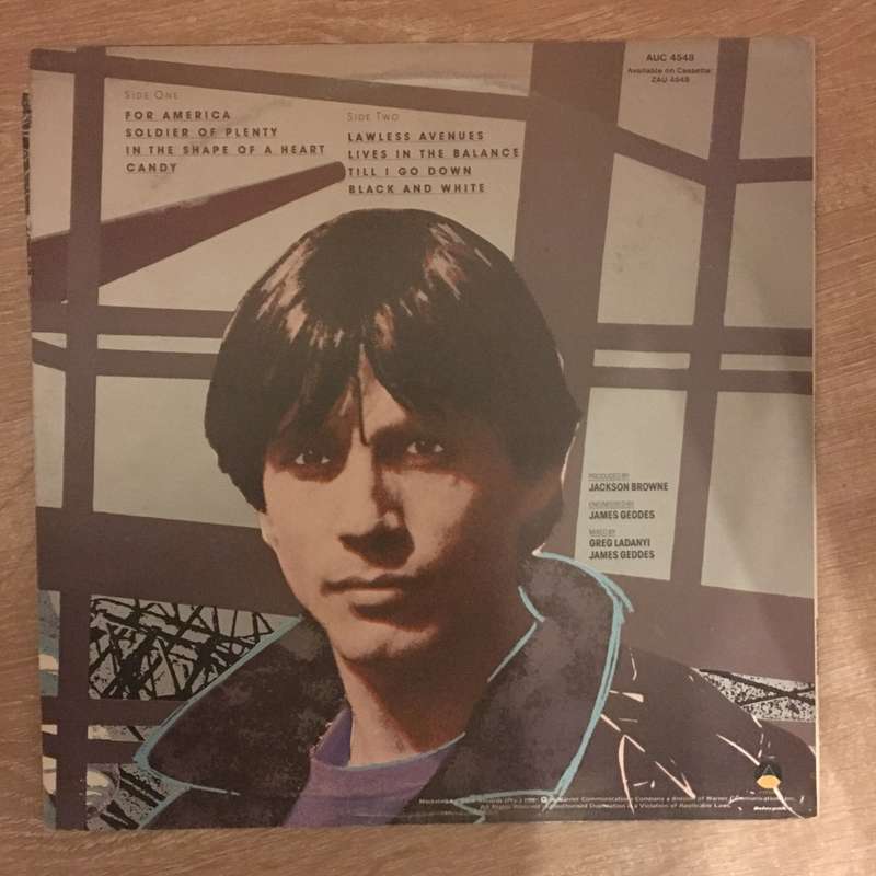 Jackson Browne - Lives in the Balance - Vinyl LP Record Album - Opened  - Very-Good Quality (VG)