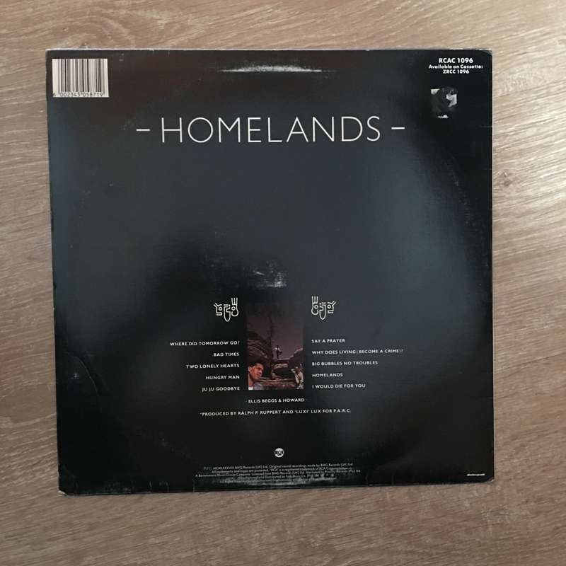 Ellis Beggs & Howard - Homelands - Vinyl - Vinyl LP Record - Opened  - Very-Good- Quality (VG-)