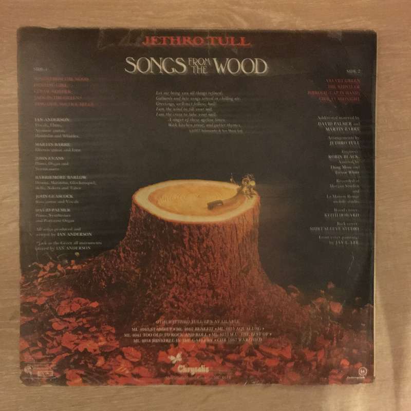 Jethro Tull _ Songs From The Wood - Vinyl LP Record - Opened  - Fair/Good Quality (F/G)