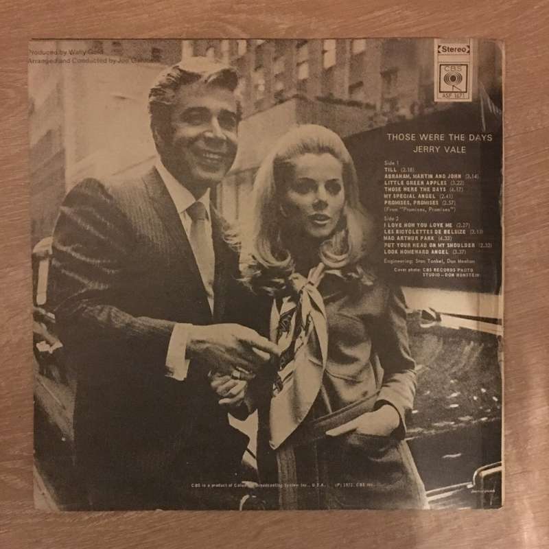 Jerry Vale - Those Were The Days - Vinyl LP Record - Opened  - Very-Good Quality (VG)