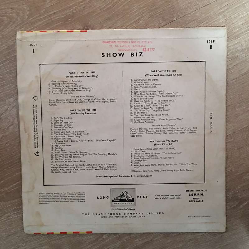 His Masters Voice Presents Showbiz - Vinyl LP Record - Opened  - Good Quality (G)