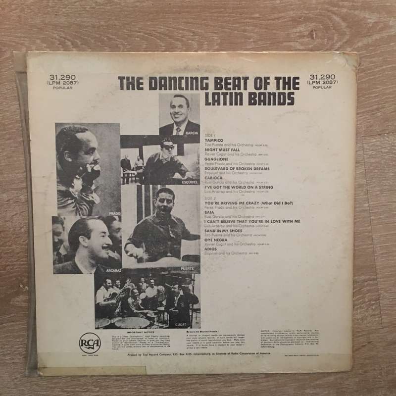 The Dancing beat Of The Latin Bands - Tito Puente, Xavier Cugat,Perez Prado,-  Vinyl LP Record - ...