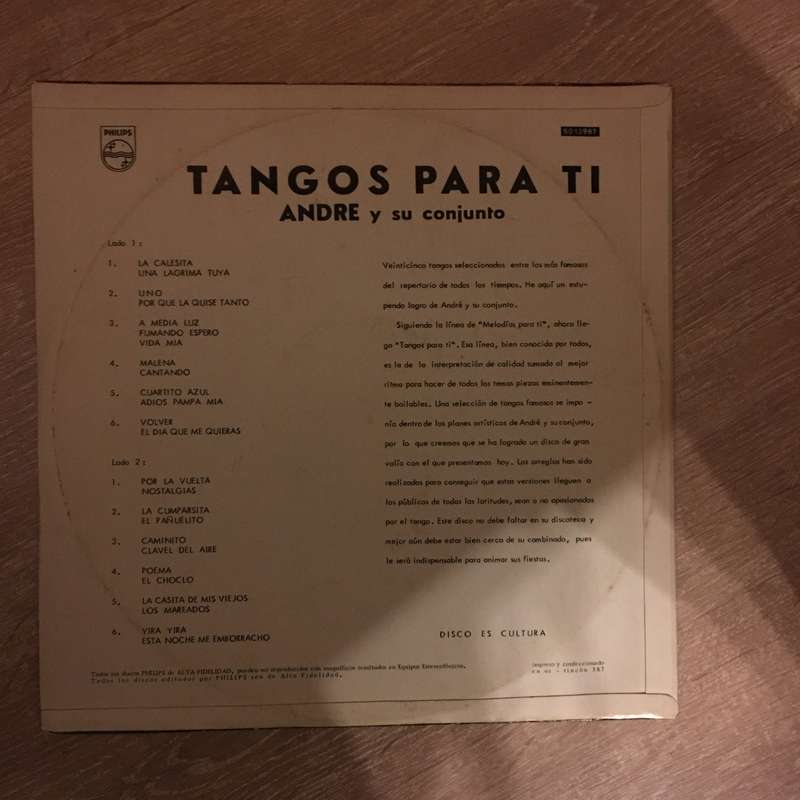 Andre Y Su Conjunto  Tangos Para Ti - Vinyl LP Record - Opened  - Very-Good Quality (VG)