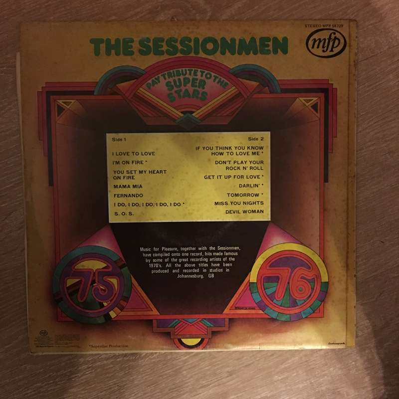 The Sessionmen Pay Tribute To The Superstars - Vinyl LP Record - Opened  - Very-Good Quality (VG)