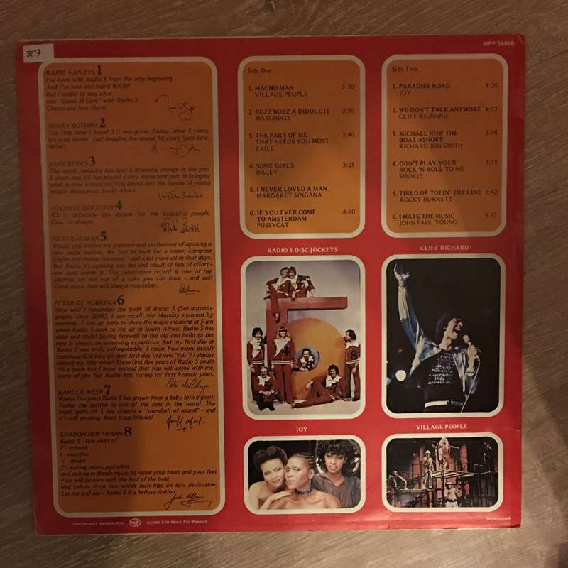Radio 5 - Original Hits LP  - Vinyl LP Record - Opened  - Very-Good- Quality (VG-)