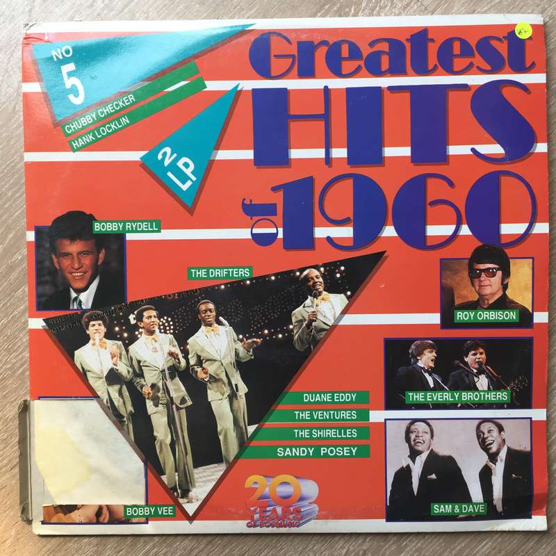 Greatest Hits Of 1960 - Original Artists -  Double Vinyl LP Record - Very-Good+ Quality (VG+)
