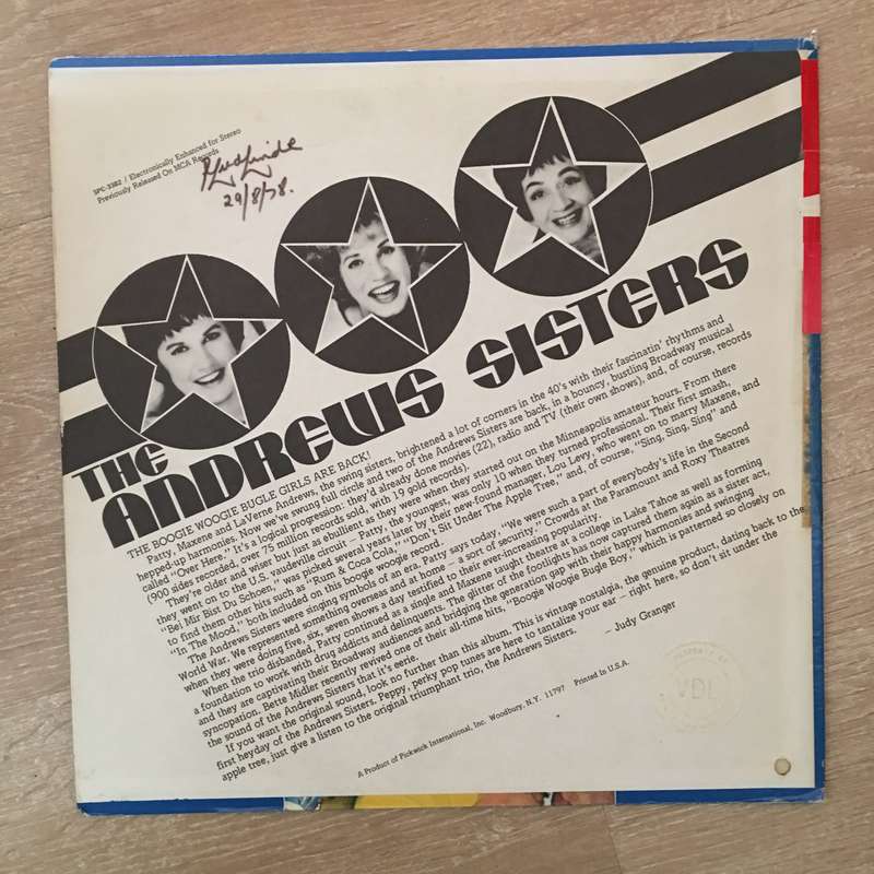 The Andrews Sisters - Sing Sing Sing - Vinyl LP Record - Opened  - Very-Good+ Quality (VG+)