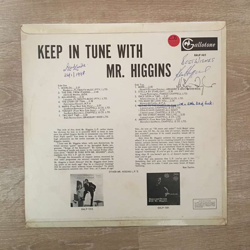 Keep In Tune With Mr Higgins -  Vinyl LP Record - Opened  - Very-Good Quality (VG)