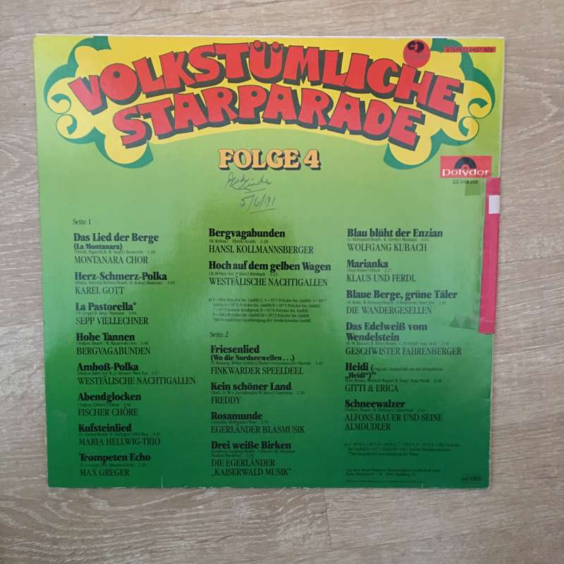 Various  Volkstumliche Starparade - Vinyl LP Record - Opened  - Very-Good+ Quality (VG+)