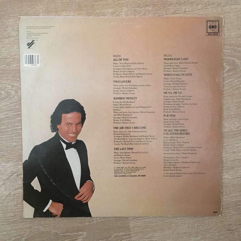 Julio Iglesias -1100 Bel Air Place - Pink Vinyl LP Record  - Very-Good+ Quality (VG+)