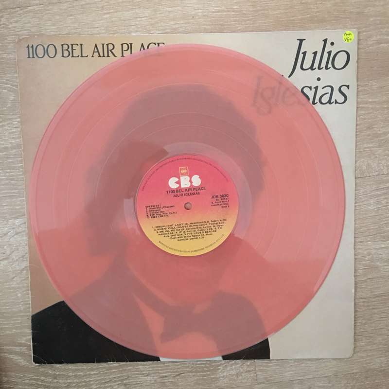 Julio Iglesias -1100 Bel Air Place - Pink Vinyl LP Record  - Very-Good+ Quality (VG+)