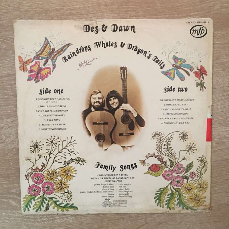Des & Dawn - Raindrops Whales & Dragon's Tails - Vinyl LP Record - Opened  - Good+ Quality (G+)
