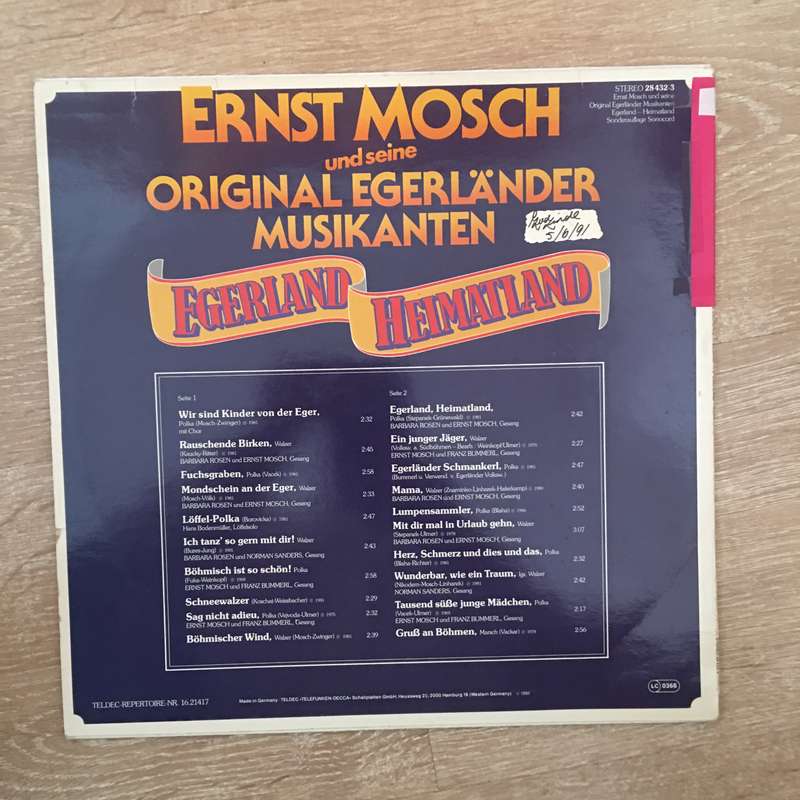 Ernst Mosch, Die Original Egerlander Musikanten  -  Vinyl LP Record - Opened  - Very-Good+ Qualit...