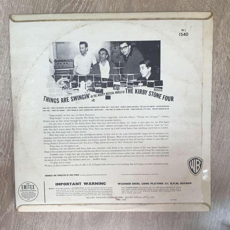 The Spectacular Kirby Stone Four-  Thing's Are Swingin' - Vinyl LP Record - Opened  - Very-Good+ ...
