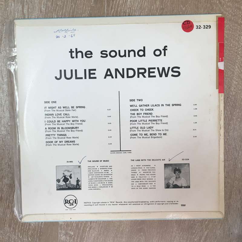 The Sound Of Julie Andrews - Vinyl LP Record - Opened  - Very-Good+ Quality (VG+)