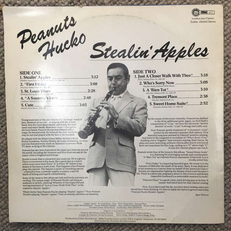 Peanuts Hucko  Stealin' Apples - Vinyl LP Record  - Very-Good Quality (VG)
