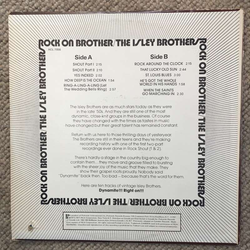 The Isley Brothers  Rock On Brother - Vinyl LP Record - Opened  - Very-Good Quality (VG)