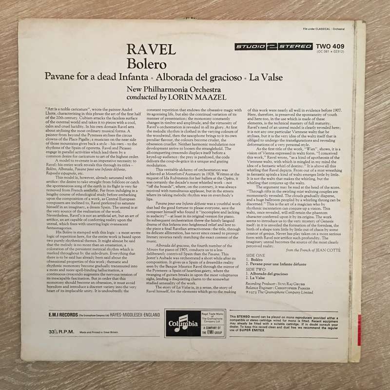 Maurice Ravel - Lorin Maazel  Bolero - Vinyl LP Record - Opened  - Very-Good Quality (VG)