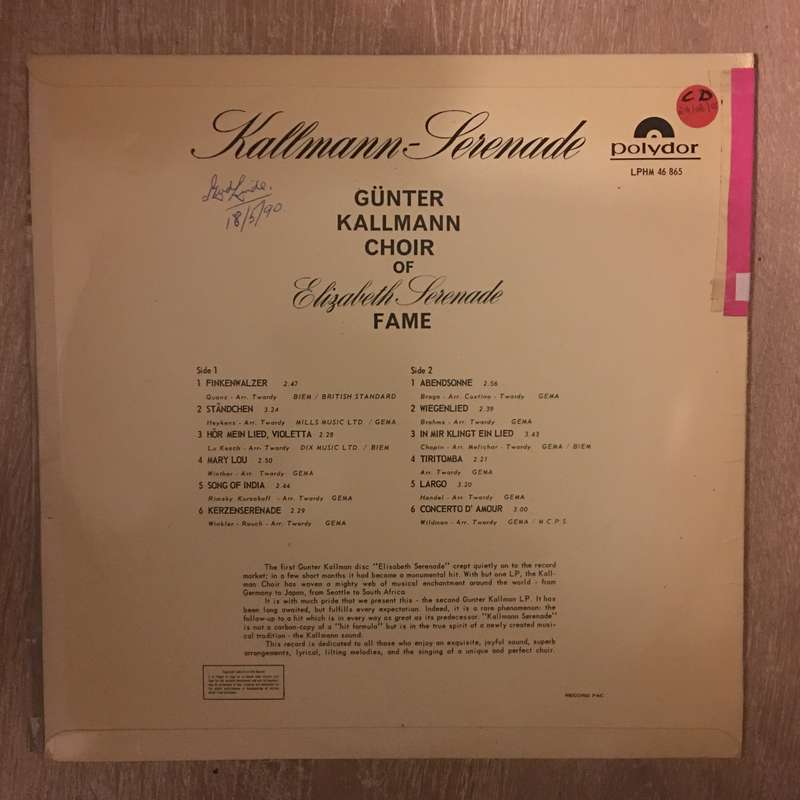 Kallmann Serenade  - Vinyl LP Record - Opened  - Very-Good- Quality (VG-)