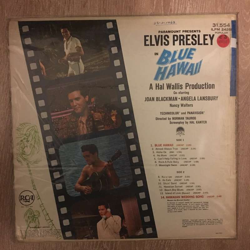 Elvis Presley  Blue Hawaii - Vinyl LP Record - Opened  - Very-Good Quality (VG-)