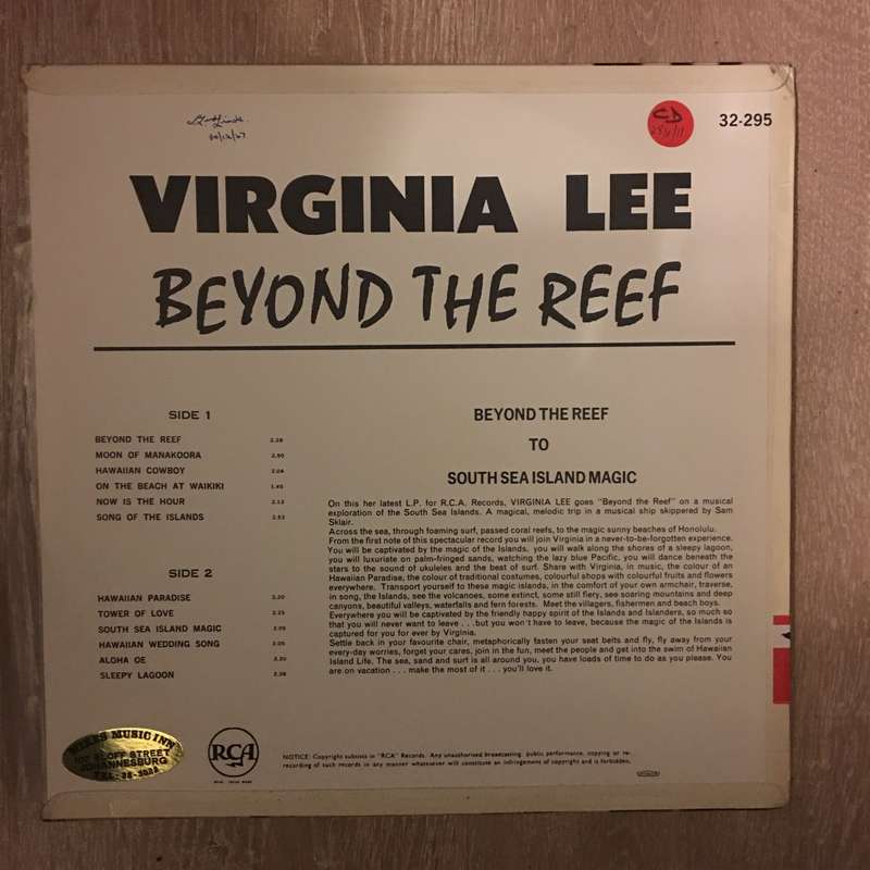 Virginia Lee - Beyond The Reef - Vinyl LP Record - Opened  - Very-Good Quality (VG)