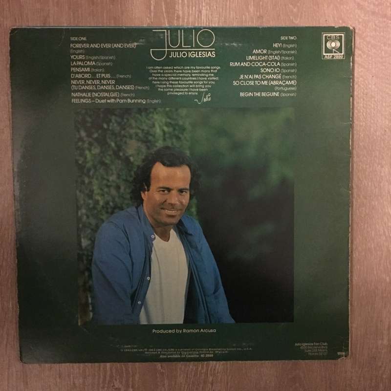 Julio Iglesias  - Julio - Vinyl LP Record - Opened  - Very-Good- Quality (VG-)