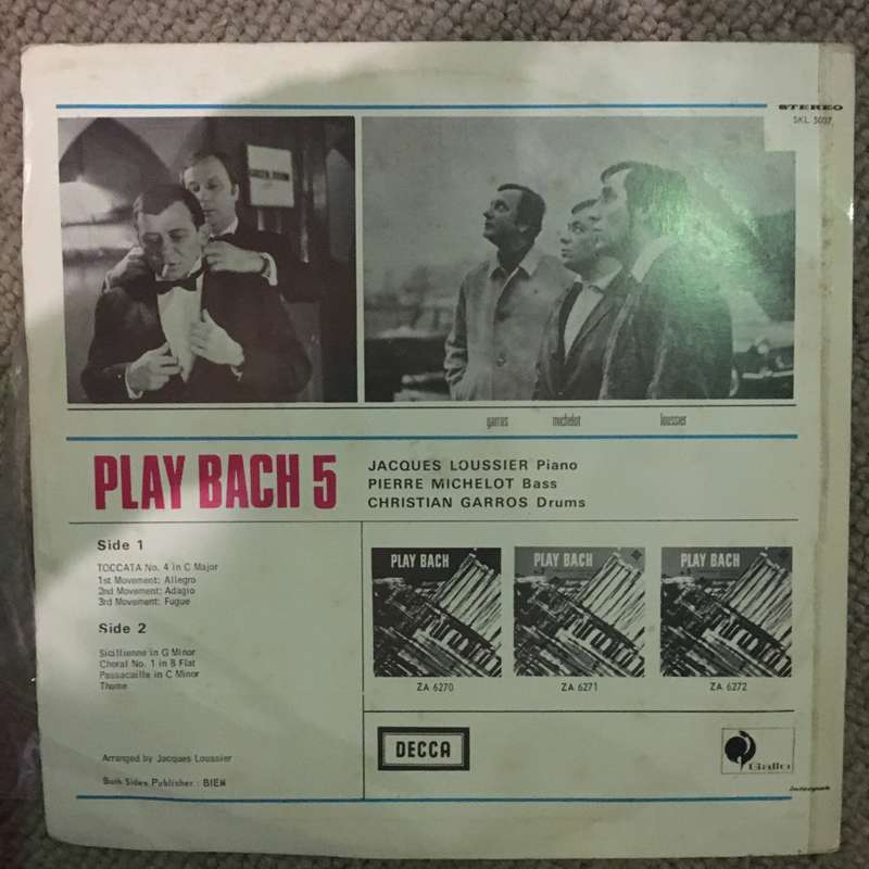 Jacques Loussier Trio  Play Bach 5  - Vinyl LP Record  - Opened  - Very-Good+ Quality (VG+)