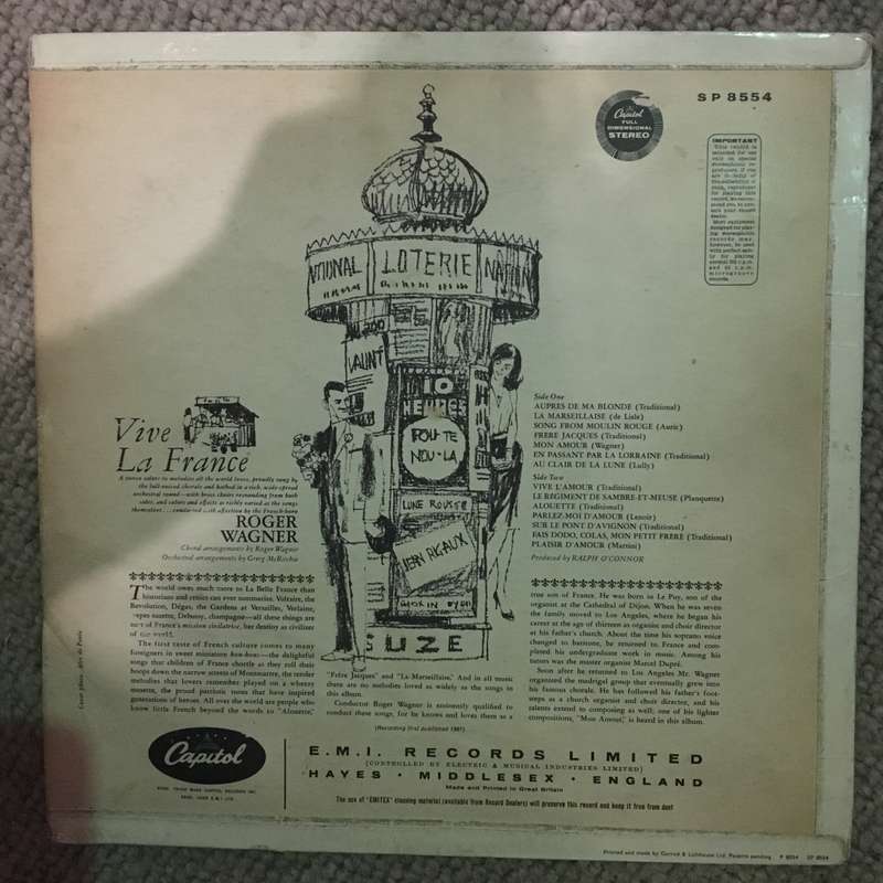 The Roger Wagner Chorale  Vive La France - Vinyl LP Record  - Opened  - Very-Good+ Quality ...
