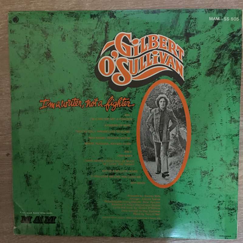 Gilbert O'Sullivan  I'm A Writer, Not A Fighter   Vinyl LP Record - Opened  - Very-Go...