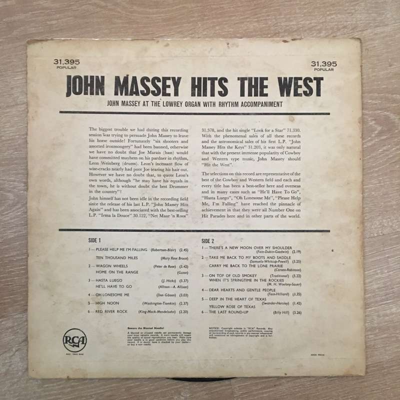 John Massey Hits The West - Vinyl LP Record - Opened  - Good Quality (G)