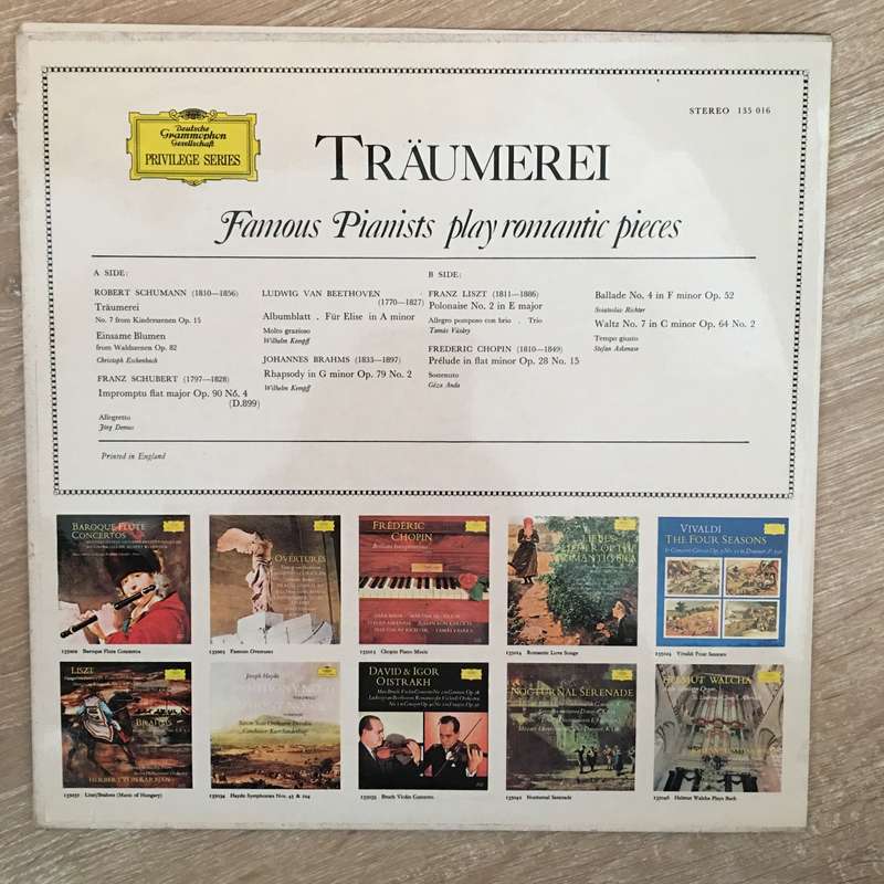 Tarumerei - Famous Pianists Play Romantic Pieces - Vinyl LP Record - Opened  - Very-Good+ Quality...