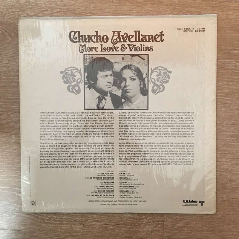 Chucho Avellanet  More Love and Violins - Vinyl LP Record - Opened  - Very-Good+ Quality (VG+)