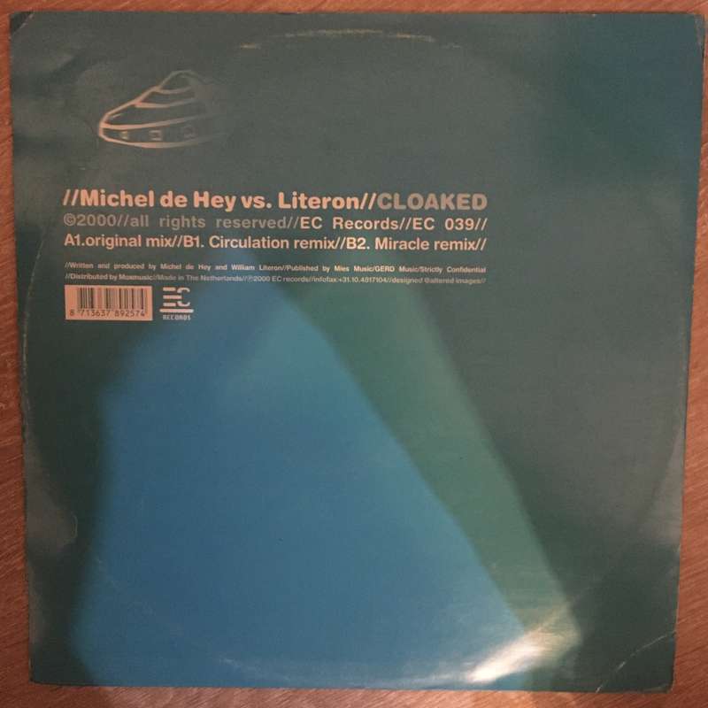 Michel De Hey vs. Literon  Cloaked  Vinyl Record - Opened  - Very-Good Quality (VG)