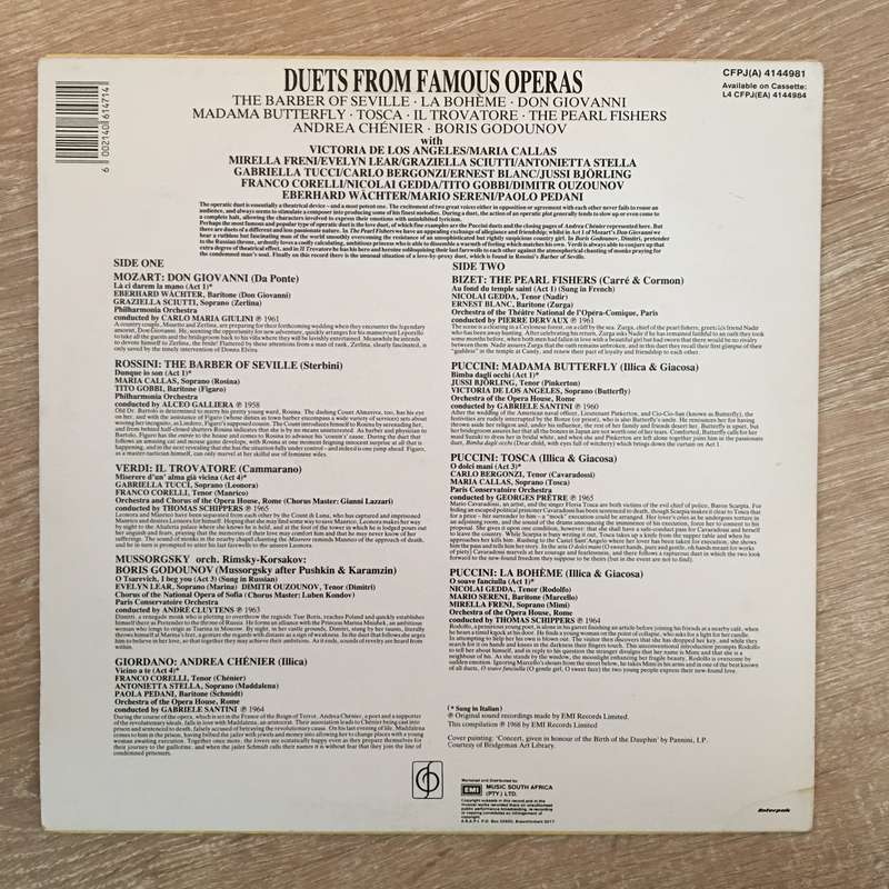 Duets From Famous Operas -  Vinyl LP Record - Opened  - Very-Good+ Quality (VG+)