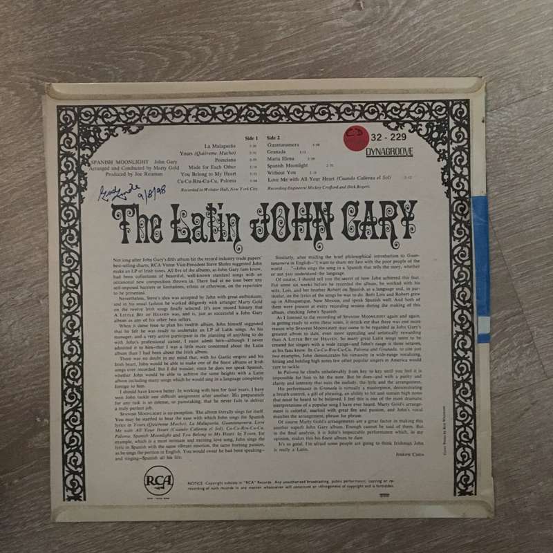 John Gary - Spanish Moonlight - Vinyl LP Record - Opened  - Very-Good Quality (VG)