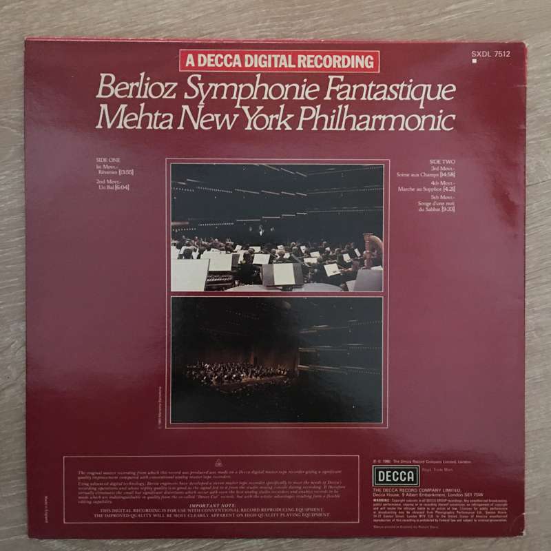 Berlioz, New York Philharmonic,- Zubin Mehta  Symphonie Fantastique - Vinyl LP Record - Ope...