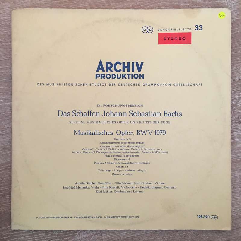 Johann Sebastian Bach  Musikalisches Opfer BWV 1079 - Vinyl LP Record - Opened  - Very-G...