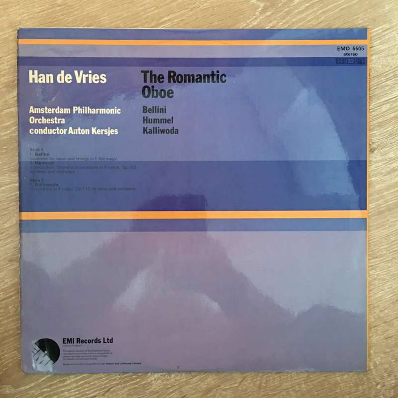 The Romantic Oboe - Han De Vries Amsterdam - Vinyl LP Record - Opened  - Very-Good+ Quality (VG+)