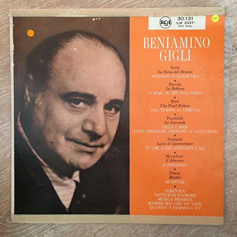 Benjamino Gigli - Vinyl LP Record - Opened  - Very-Good+ Quality (VG+)