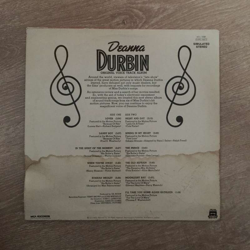 Deanna Durbin - Movie Songs - Vinyl LP Record - Opened  - Very-Good+ Quality (VG+)