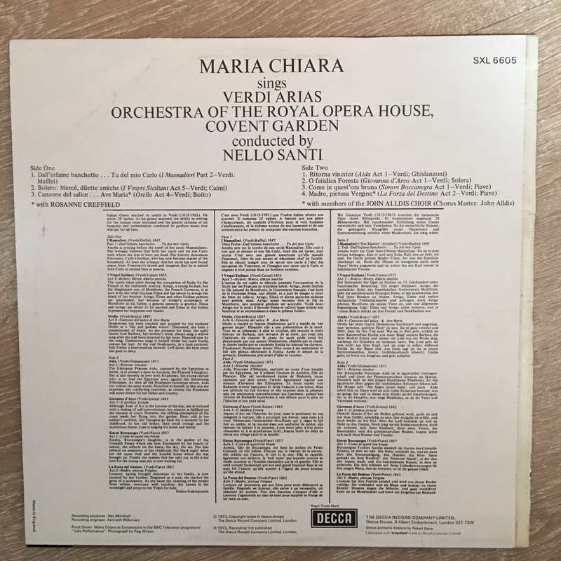Maria Chiara, Verdi, Royal Opera House Orchestra, Covent Garden, Nello Santi  Maria Chiara ...