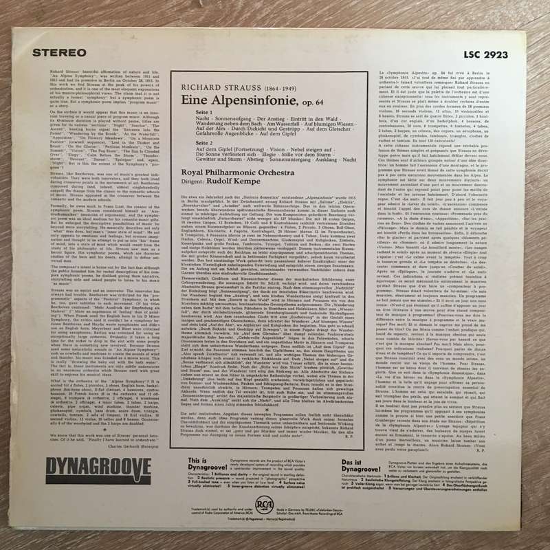 Richard Strauss, Rudolf Kempe, Royal Philharmonic Orchestra  An Alpine Symphony - Vinyl LP ...