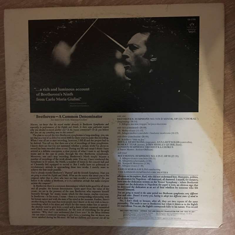 Beethoven / Carlo Maria Giulini, London Symphony Orchestra  Symphony No. 9 in D Minor ("Cho...