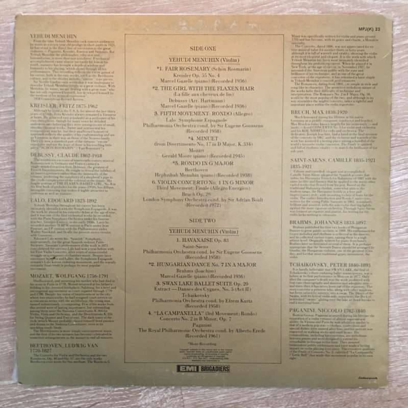 Masterpiece Series - Violin - Vinyl LP Record - Very-Good+ Quality (VG+)