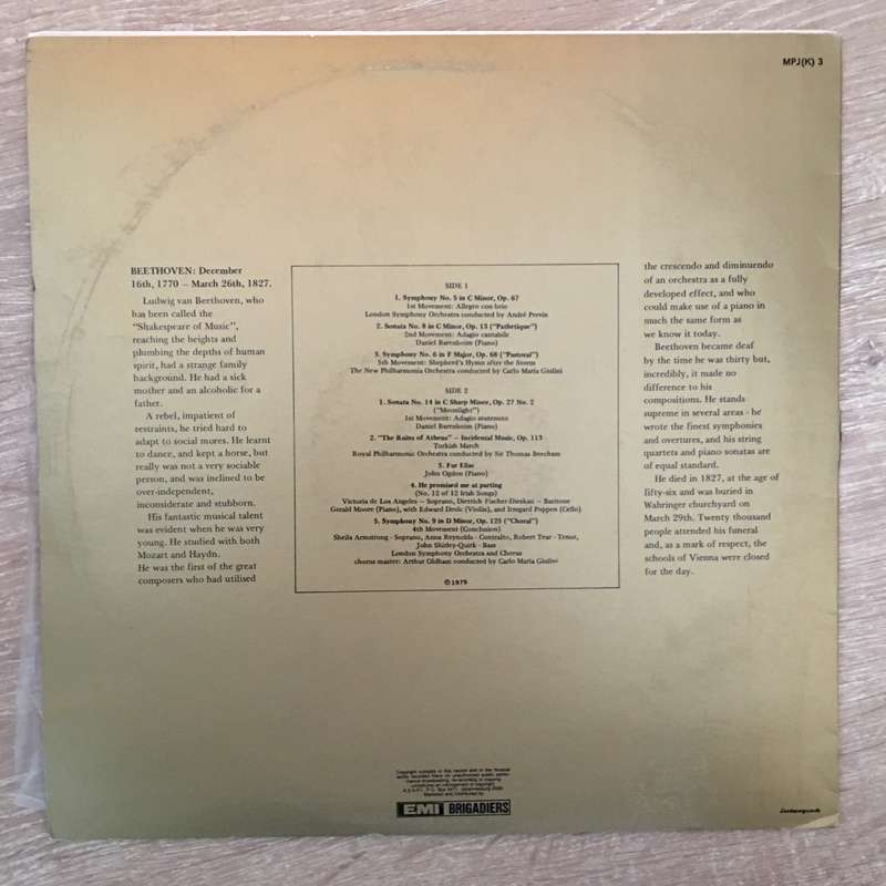 Masterpiece Series - Beethoven. - Vinyl Record - Opened  - Very-Good+ Quality (VG+)
