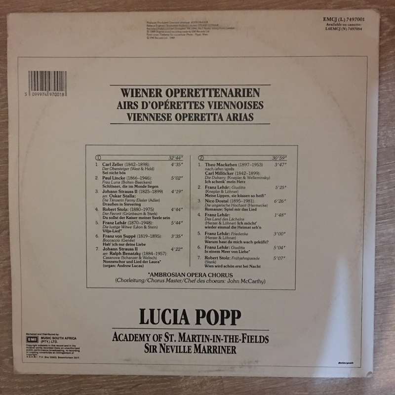 Lucia Popp · Academy Of St. Martin-in-the-Fields · Neville Marriner  Wiener Operettenarie...