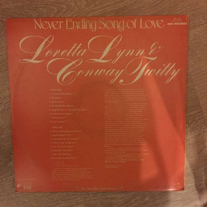 Loretta Lynn & Conway Twitty - Never Ending Song Of Love - Vinyl LP Record - Opened  - Very-Good ...