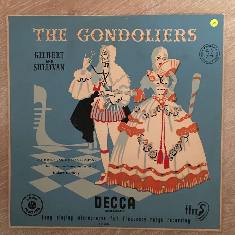 The Gondoliers -Gilbert and Sullivan - Double Vinyl Record - Opened  - Very-Good+ Quality (VG+)